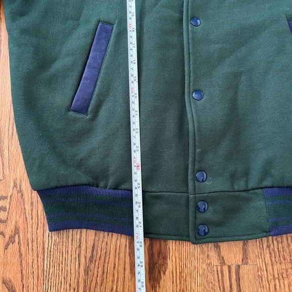 Vintage Fruit of the Loom Green Letterman bomber Varsity Jacket - Picture 5 of 6